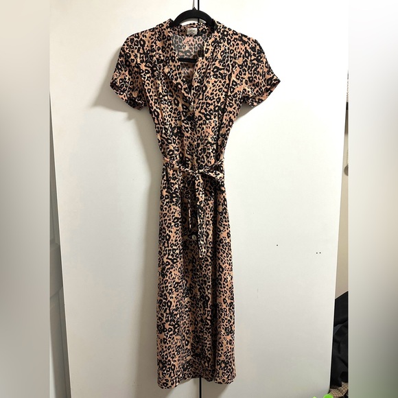 Aritzia Wilfred Leopard Shirt Dress Size XXS - Picture 4 of 8